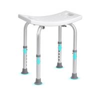 VEVOR Asiento de Ducha Antideslizante Altura Ajustable 360-485 mm Taburete de Ducha Carga de 158,8 kg Silla de Ducha de Aluminio y PE, Ayuda para Ducha para Personas Mayores, Mujeres Embarazadas, Baño