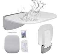 VEVOR Asiento de ducha plegable de urea-formaldehído, 13.6'' x 12.8'' desplegado, banco de ducha plegable montado en la pared con capacidad de carga de 450 libras, silla de ducha plegable que ahorra e