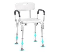 VEVOR Asiento de Ducha Antideslizante Altura Ajustable 390-520 mm Silla de Ducha Carga de 158,8 kg Silla de Baño de Aluminio y PE Ayuda para Ducha para Personas Mayores, Mujeres Embarazadas, Baño