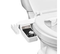 VEVOR Accesorio de Inodoro con Bidé, Ultrafino, con Asiento de Inodoro, 2 Boquillas Retráctiles y Presión de Agua Ajustable, Rociador de Agua Fría no Eléctrico para Lavado Frontal y Trasero, Blanco