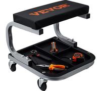VEVOR Taburete de Taller móvil Carga de 113 kg Taburete para mecánico con Ruedas Lisas Asiento de Taller con Bandeja de Almacenamiento para Herramientas Estructura de Acero Estable para Garaje Coche