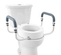 VEVOR Asiento Elevado para Inodoro 88,9 mm Carga de 136KG, para Inodoro Redondo Estándar, con Acolchado de Reposabrazos de EVA, para Ancianos, Discapacitados, Pacientes, Embarazadas, Médicos
