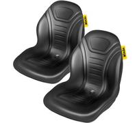 VEVOR Asiento para Carretilla Elevadora 2 Piezas Asiento Compacto de Vinilo con Respaldo Alto para Tractor con Orificios de Drenaje Asiento Cómodo para Cargadora, Excavadora, Cortadora de Césped