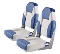 VEVOR Asiento Plegable para Barco con Respaldo Alto 2 Piezas 505 x 430 x 555 mm, Silla Plegable Impermeable con Acolchado de Esponja Gruesa y Bisagra, para Lanchas Rápidas, Barcos de Pesca, Canoas