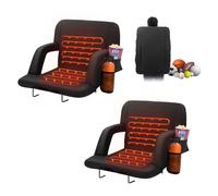VEVOR Asiento Portátil Plegable de Estadio con Doble Calefacción y Soporte para la Espalda con Calefacción de 3 Niveles, con Portavasos con Bolsillo con Gancho, para Eventos Deportivos, Conciertos