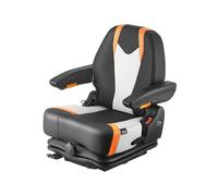 VEVOR Asiento Universal para Carretilla Elevadora 60 x 51 x 64cm, Asiento con Suspensión, Respaldo Ajustable, Reposabrazos y Cinturón de Seguridad, Microinterruptor, para Cortadora de Césped, Tractor