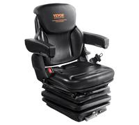 VEVOR Asiento universal para carretilla elevadora, asiento de tractor con reposabrazos y respaldo ajustable, absorción de impactos, microinterruptor seguro, asiento de cortacésped de PVC de alta