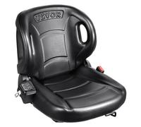 VEVOR Asiento Universal para Tractor Asiento de Carretilla Elevadora Respaldo de Ángulo Ajustable Microinterruptor Cinturón de Seguridad Ranura Extendida de 160-340 mm para Cargadora, Excavadora