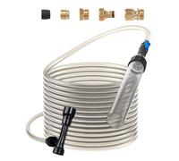 VEVOR Aspirador de Grava para Acuario, Manguera de PVC de 7,6 m, Aspirador de Grava para Pecera, Aspirador de Sifón para Pecera, 3 Tipos de Adaptador de Latón, para Limpieza de Peceras, Grava y Arena