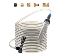 VEVOR Aspirador de Grava para Acuario, Manguera de PVC de 9,1 m, Aspirador de Grava para Pecera, Aspirador de Sifón para Pecera, 3 Tipos de Adaptadores de Latón para Limpieza de Peceras, Grava y Arena