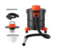 VEVOR Aspiradora de Cenizas 20 L 1200 W Limpiador de Chimeneas con Ruedas, con Doble Filtración, Acero SPCC, Manguera de 1,2 m y Función de Soplado para Estufas de Pellets, Leña, Braseros y Parrillas