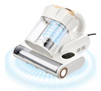 VEVOR Aspiradora de Colchones de 550 W con Potente Succión de 18 kPa Doble Depósito de Polvo Filtro HEPA y Calefacción Tecnología Ultrasónica y Luces de Limpieza con Cable para Cama, Sofá, Blanco