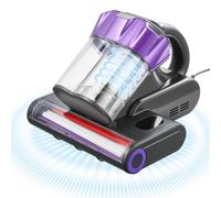 VEVOR Aspiradora de Colchones de 550 W con Potente Succión de 18 kPa Doble Depósito de Polvo Filtro HEPA y Calefacción Tecnología Ultrasónica y Luces de Limpieza con Cable para Cama, Sofá, Gris