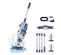 VEVOR Aspiradora de Piscina Eléctrica 100 L/min Limpiafondos Inalámbrico, Aspirador Manual para Limpiar Spa Jacuzzi, Batería Recargable, Tiempo de Funcionamiento de 60 Minutos, Barra de Extensión