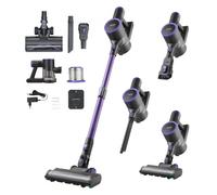 VEVOR Aspiradora Inalámbrica, con Potencia de Succión Máxima de 25 kPa, Recargable con Depósito para el Polvo, Ligera y de Mano con 35 min de Autonomía, Pelo de Mascotas y Suelos Duros, Negro