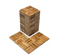 VEVOR Azulejos Entrelazados para Terraza de Madera Maciza, Revestimiento de Suelo de Madera de Pino Alcanfor para Todo Tipo de Climas, para Terraza, Porche, Patio Trasero 300 x 300 x 20 mm, 27 uds