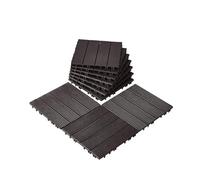 VEVOR Azulejos Entrelazados para Terraza, de Plástico, Resistentes al Agua, para Uso en Exteriores, para Todo Tipo de Climas, para Terrazas, Porches, Piscinas, Marrón Oscuro, 300 x 300 x 20 mm, 10 uds