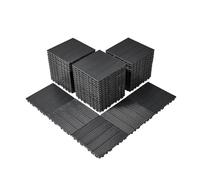 VEVOR Azulejos Entrelazados para Terraza, de Plástico, Resistentes al Agua, para Uso en Exteriores, para Todo Tipo de Climas, para Porches, Piscinas, Balcones, Gris Oscuro, 300 x 300 x 20 mm, 54 uds