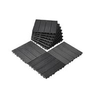 VEVOR Azulejos Entrelazados para Terraza, de Plástico, Resistentes al Agua, para Uso en Exteriores, para Todo Tipo de Climas, para Porches, Piscinas, Balcones, Gris Oscuro, 300 x 300 x 20 mm, 10 uds