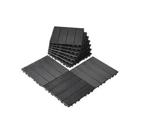 VEVOR Azulejos Entrelazados para Terraza, de Plástico, Resistentes al Agua, para Uso en Exteriores, para Todo Tipo de Climas, para Porches, Piscinas, Balcones, Gris Oscuro, 300 x 300 x 20 mm, 10 uds