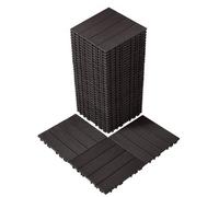 VEVOR Azulejos Entrelazados para Terraza, Paquete de 36, 300 x 300 x 20 mm, de Plástico, Resistentes al Agua, para Uso en Todo Tipo de Climas, para Terrazas, Porches, Piscinas, Balcones, Marrón Oscuro