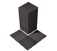 VEVOR Azulejos Entrelazados para Terraza, Paquete de 36, 300 x 300 x 20 mm, de Plástico, Resistentes al Agua, para Uso en Todo Tipo de Climas, para Terrazas, Porches, Piscinas, Balcones, Marrón Oscuro