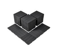 VEVOR Azulejos Entrelazados para Terraza, de Plástico, Resistentes al Agua, para Uso en Exteriores, para Todo Tipo de Climas, para Porches, Piscinas, Balcones, Gris Oscuro, 300 x 300 x 20 mm, 54 uds