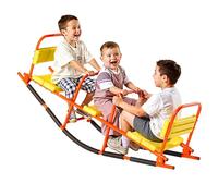 VEVOR Balancín Infantil, Capacidad de Carga de 90,7 kg, 2 Asientos Balancín de Metal con Asas, Equipo de Juegos al Aire Libre para Césped, Patio, Parque Infantil para Niños Mayores de 3 Años