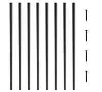 VEVOR Balaustres de Metal para Escalera, Husillos de Barandilla Decorativos de Aluminio, Paquete de 101 Balaustres de Cubierta con Tornillos, Barandilla Cubierta Hueca Clásica Negro 19 x 19 x 810 mm