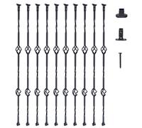 VEVOR Balaustres de Metal para Escaleras Barras Decorativas de Acero Galvanizado 1122 mm 10 Balaustres de Seguridad Estilo Cesta Doble con Zapatas y Tornillos para Barandilla de Escalera en Caracol