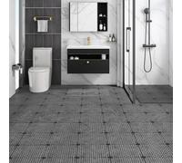 VEVOR Baldosas de Clip para Suelo 50 PCS Losetas de Cubierta 30x30x1,5 cm, Negro