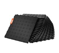 VEVOR Baldosas de Garaje Entrelazadas 25 Piezas Baldosas de PP para Suelo de Garaje 305 x 305 x 13,4 mm Textura Antideslizante de Doble Cara, para Garajes, Sótanos, Talleres de Reparación, Negro