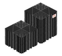 VEVOR Baldosas para Garaje Entrelazadas, 310 x 310 mm, Paquete de 50 Piezas, Azulejos de Drenaje, Suelo Modular Autoventilado, de Polipropileno Antideslizante, para Cocina Piscina Zonas Húmedas, Negro