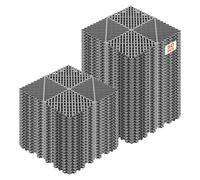 VEVOR Baldosas para Garaje Entrelazadas, 310 x 310 mm, Paquete de 50 Unidades, Azulejos de Drenaje de Polipropileno, Antideslizante, Autoventilado, Suelo Modular para Baño Cocina Piscina, Color Gris