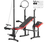 VEVOR Banco Ajustable Multifuncional, Banco de Ejercicios de 272 kg para Abdominales para Entrenamiento de Cuerpo Completo, para Entrenamiento de Fuerza en el Gimnasio en Casa, 1700 x 1340 x 2500 mm