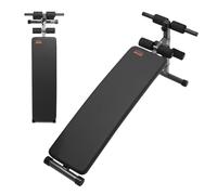 VEVOR banco Curvo para Abdominales, Altura Ajustable en 5 Niveles, 1425 x 470 x 675 mm, Entrenador de Espalda, Carga de 226 kg, para Entrenamiento de Fuerza y Muscular Completo, Negro y Gris