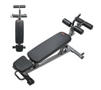 VEVOR Banco de Abdominales con Altura Ajustable en 4 Niveles, 1630 x 620 x 1055 cm, Capacidad de Carga de 454 kg, Ideal para Entrenamiento de Fuerza y Muscular de Cuerpo Completo, Negro y Gris
