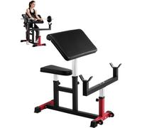 VEVOR Banco de Curl Predicador Ajustable para Gimnasio en Casa Acero al Carbono