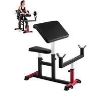 VEVOR Banco de Curl Predicador, Máquina de Entrenamiento de Fuerza para Bíceps, Carga Máxima de 200 kg, Estación de Bíceps con Mancuernas con Aislamiento de Brazos Sentados, Acero al Carbono