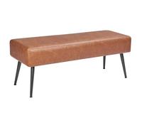 VEVOR Banco de Dormitorio de Cuero, Banco Moderno Tapizado de Cuero Sintético 400 x 1100 x 430 mm con Patas de Metal y Costuras, Cojín de Espuma, para Sala de Estar, Comedor y Pasillo, Marrón