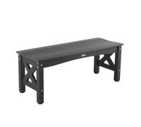 VEVOR Banco de Jardín 1130 x 400 x 435 mm Banco de Exterior para 1-2 Personas Estructura de Plástico Resistente con Almohadillas Ajustables Asiento Exterior para Patio, Jardín, Parque, Porche, Negro