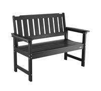 VEVOR Banco de Jardín 1283 x 620 x 930 mm Banco de Exterior para 2-3 Personas Estructura de Plástico Resistente con Respaldo y Reposabrazos Asiento Exterior para Patio, Jardín, Parque, Porche, Negro