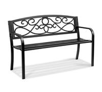 VEVOR, Banco de jardín de Metal para Exteriores, 127 cm, Color Negro, 127 cm
