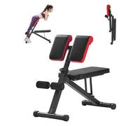 VEVOR Banco de Pesas Multifuncional para Entrenamiento de Cuerpo Completo, Banco de Hiperextensión con Silla Romana, Equipo Ajustable y Plegable de 150 kg para Entrenamiento de Espalda, Brazos