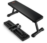 VEVOR Banco de Pesas Plano 116x42,5x43 cm Banco de Entrenamiento de Fuerza Plegable Carga de 454 kg para Ejercicios de Gimnasio en Casa Entrenamiento con Pesas Multiusos y Ejercicios Abdominales