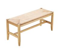 VEVOR Banco de Ratán de Madera 1015 x 380 x 455 mm Carga de 113 kg, Color Madera