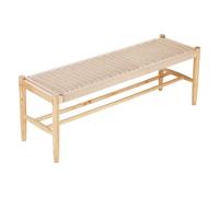 VEVOR Banco de Ratán de Madera 1210 x 363 x 427 mm con Espacio para Zapatos