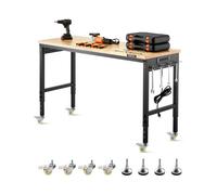 Uimoso Banco de trabajo ajustable 1524x559x711-1030 mm para garaje y taller