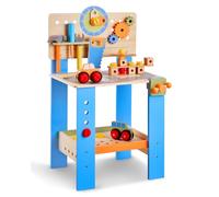 VEVOR Banco de Trabajo de Juguete para Niños, 62 Piezas, Banco de Herramientas de Madera con Herramientas Realistas, Juguete de Construcción Creativo y Educativo para Niños de 3 Años en Adelante