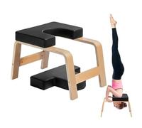 VEVOR Banco de Yoga con Capacidad para 300 Libras, Silla de inversión para Yoga para Gimnasio Familiar, Entrenador de Postura de Cabeza con Marco de Madera y Almohadilla de PU, Color Negro